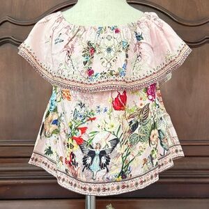 Girls CAMILLA Floral Off-Shoulder Kids Top NWT Size 4